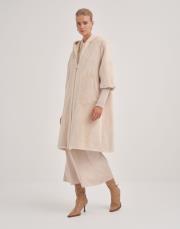 trikolu kapişonlu angora kap bej 2