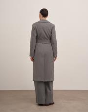 sador astarlı kuşaklı ceket gri 4