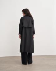 gagass kuşaklı düğmeli trench siyah 4