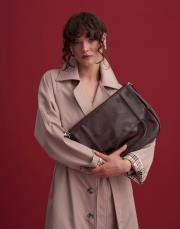 ithal deri omuz çantası kahve