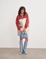 ithal kilit detay denim çanta mavi 2