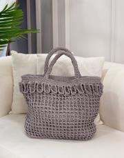 hand mate örme çanta gri