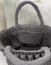 hand mate örme çanta gri 3