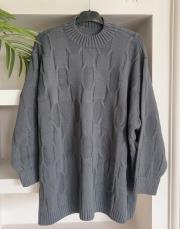 halka örme triko kazak füme