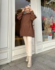 halka örme triko kazak kahve 2