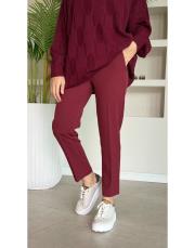 beli lastikli pantolon bordo