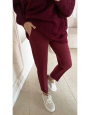 beli lastikli pantolon bordo 4