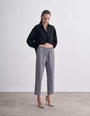 beli lastikli pantolon gri