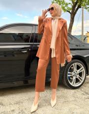 exclusive saten ceket kahve 3