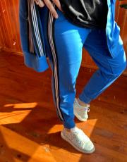 hare şerit detaylı eşofman altı saks 2