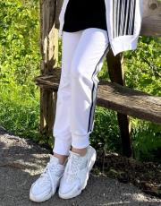 hare şerit detaylı eşofman altı beyaz 2