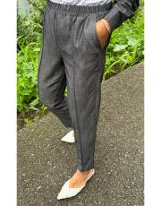 kot görünümlü tensel havuç pantolon siyah