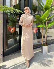 lizza örgü elbise bej