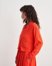 plane keten crop ceket nar çiçeği 2