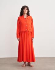 plane keten crop ceket nar çiçeği 4