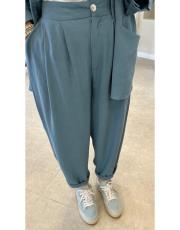 madiqu keten şalvar pantolon indigo