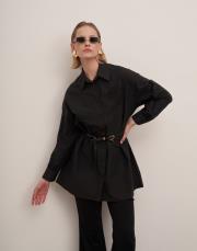 lopes nakışlı gömlek siyah