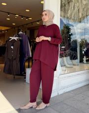 retro şalvar takım bordo 2