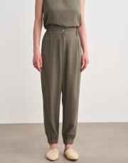 moon organik paça detay pantolon haki 2