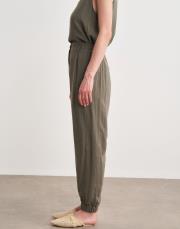 moon organik paça detay pantolon haki 3