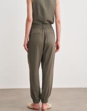 moon organik paça detay pantolon haki 4
