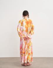 bella kolu büzgülü elbise  4