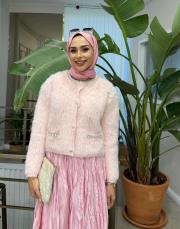 ithal angora hırka pudra