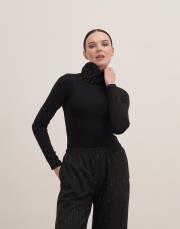 kolu büzgülü crop body siyah