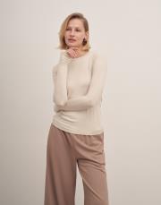 kolu büzgülü crop body bej