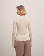 kolu büzgülü crop body bej 3