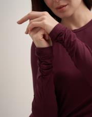 kolu büzgülü crop body bordo 3