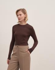 kolu büzgülü crop body kahve 4