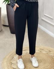 aster beli lastikli havuç kesim pantolon siyah