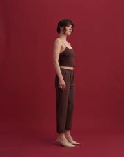 aster beli lastikli havuç kesim pantolon kahve 2