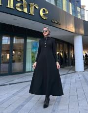 jamie gömlek yaka elbise siyah 4