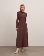 jamie gömlek yaka elbise kahve