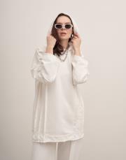 dikiş detay sweat ekru