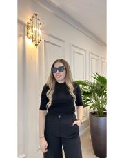 kısa kol triko bluz siyah 4