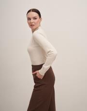 uzun kol triko bluz ekru 2