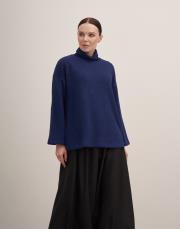 düşük omuz balıkçı yaka triko kazak saks 6