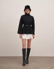 düşük omuz balıkçı yaka triko kazak siyah 3