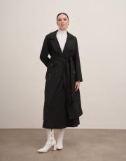 sador astarlı kuşaklı ceket siyah 2