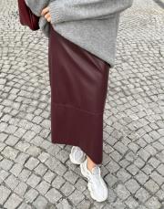 alesi maxi boy suni deri etek bordo 2