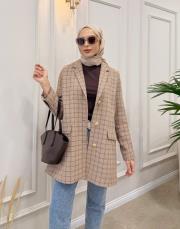 garry chanel astarlı tasarım ceket toprak