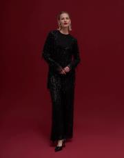 alexander pul payetli bağlamalı tasarım tunik siyah