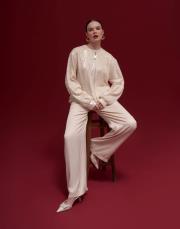 layana payetli fermuarlı tasarım hırka açık bej 2