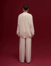 layana payetli fermuarlı tasarım hırka açık bej 4