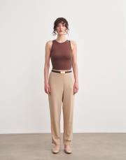 grace havuç paça pantolon bej