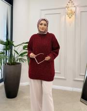 basic simli kazak kırmızı