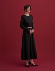 yanı yırtmaçlı içlik elbise siyah 2